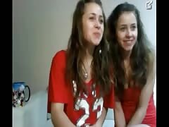 Incest lesbian twin kissing on webcam